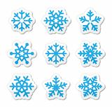 Christmas snowflakes icons set