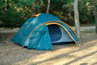 Camping Tents at Campground during Daytime in Woods