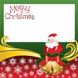 Vector Christmas Card with Bells and Santa Claus