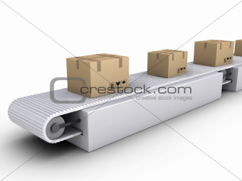 Shipping of boxes on conveyor