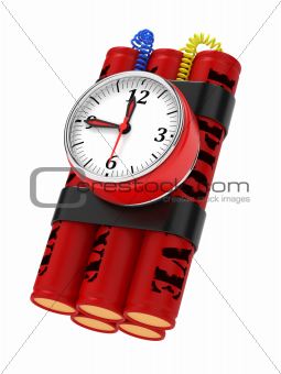 Dynamite Bomb with Clock Timer.