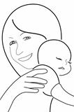 mother and child, vector