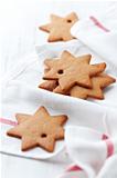 Gingerbread stars on a kitchen towel