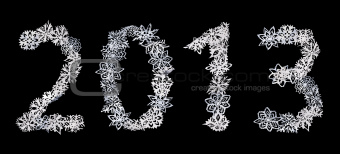 The Number 2013 made of snowflakes