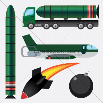 Bombs and missiles.
