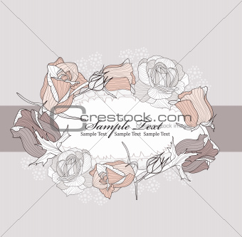 Modern abstract roses background. Background with flowers.