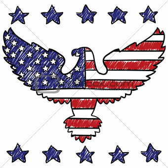 Patriotic American Eagle sketch