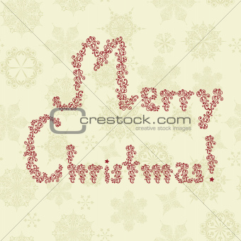 "Merry Christmas" Greeting on Seamless Pattern
