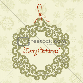 Vector Hanging Frame with Christmas Greetings