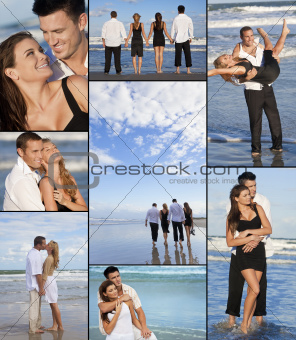 Four People Two Couples on a Deserted Beach Montage
