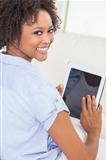 African American Woman Using Tablet Computer
