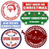 Set of Christmas stamps and labels