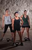 Standing Women Doing Boot Camp Style Workout