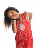 afro american black asian beautiful children with curly hair lis