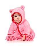 Cute little baby girl in pink