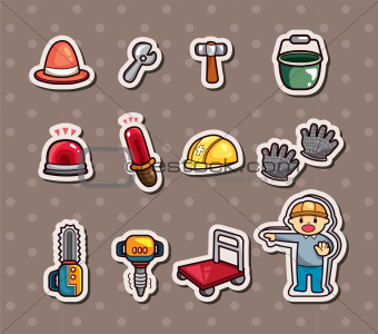 Set of construction stickers