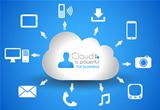 Cloud Computing concept background with a lot of icons