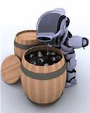 Robot bobbing for eyeballs in a barrel