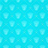 Blue Seamless Pattern with Decorative Elements