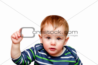 Portrait of child on a white background