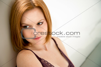 attractive caucasian woman in lingerie 