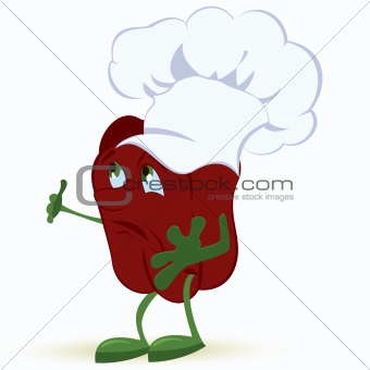 Bell-Pepper-cartoon-character-in-chef-hat