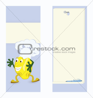 Lemon-cartoon-character-card-template
