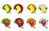 Set-of-vector-stickers-with-lemon-and-strawberry