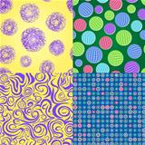 Set of Seamless Pattern with Balls and Dots