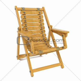 Wooden Chair on White Background.