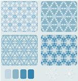 snowflake's geometric seamless pattern set