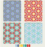 snowflake's geometric seamless pattern set