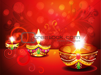 abstract diwali background with floral