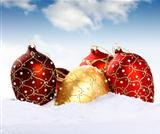 Christmas gold and red bauble