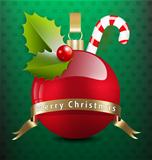 Christmas background with decor ornaments