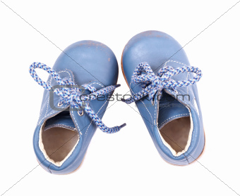 Old blue baby shoes