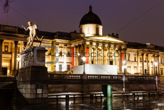 National Gallery and Trafalgar Square in the Night, London, Unit