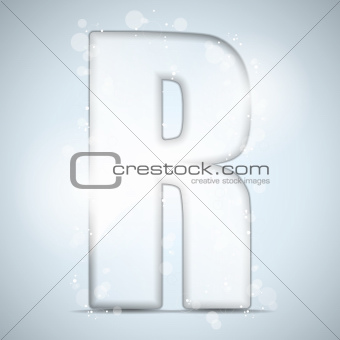 Alphabet Glass Shiny with Sparkles on Background Letter R
