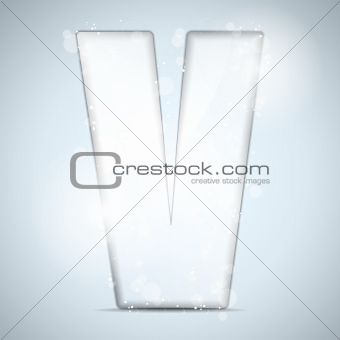 Alphabet Glass Shiny with Sparkles on Background Letter V