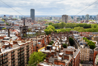 Aerial View from Westminster Cathedral on Roofs and Houses of London
