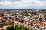 Aerial View from Westminster Cathedral on Roofs and Houses of London