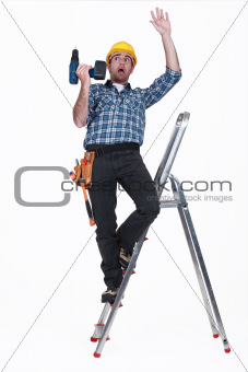 craftsman falling off a ladder