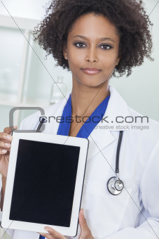 African American Female Doctor With Tablet Computer