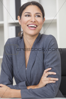 Hispanic Latina Woman or Businesswoman Laughing