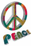 Colorful Peace Symbol on White Background Illustration