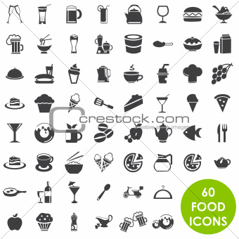 Food and drink icons vector