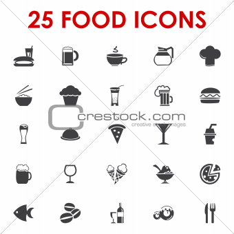 Food icons basics series vector