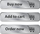 Metallic web elements/buttons for online shopping