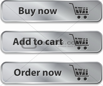 Metallic web elements/buttons for online shopping