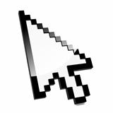 Pixel cursor black clean shiny icon.